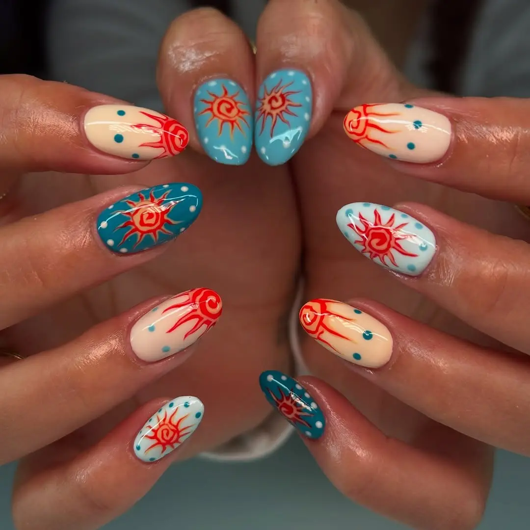 Vibrant Beach-Inspired Nail Art for Summer