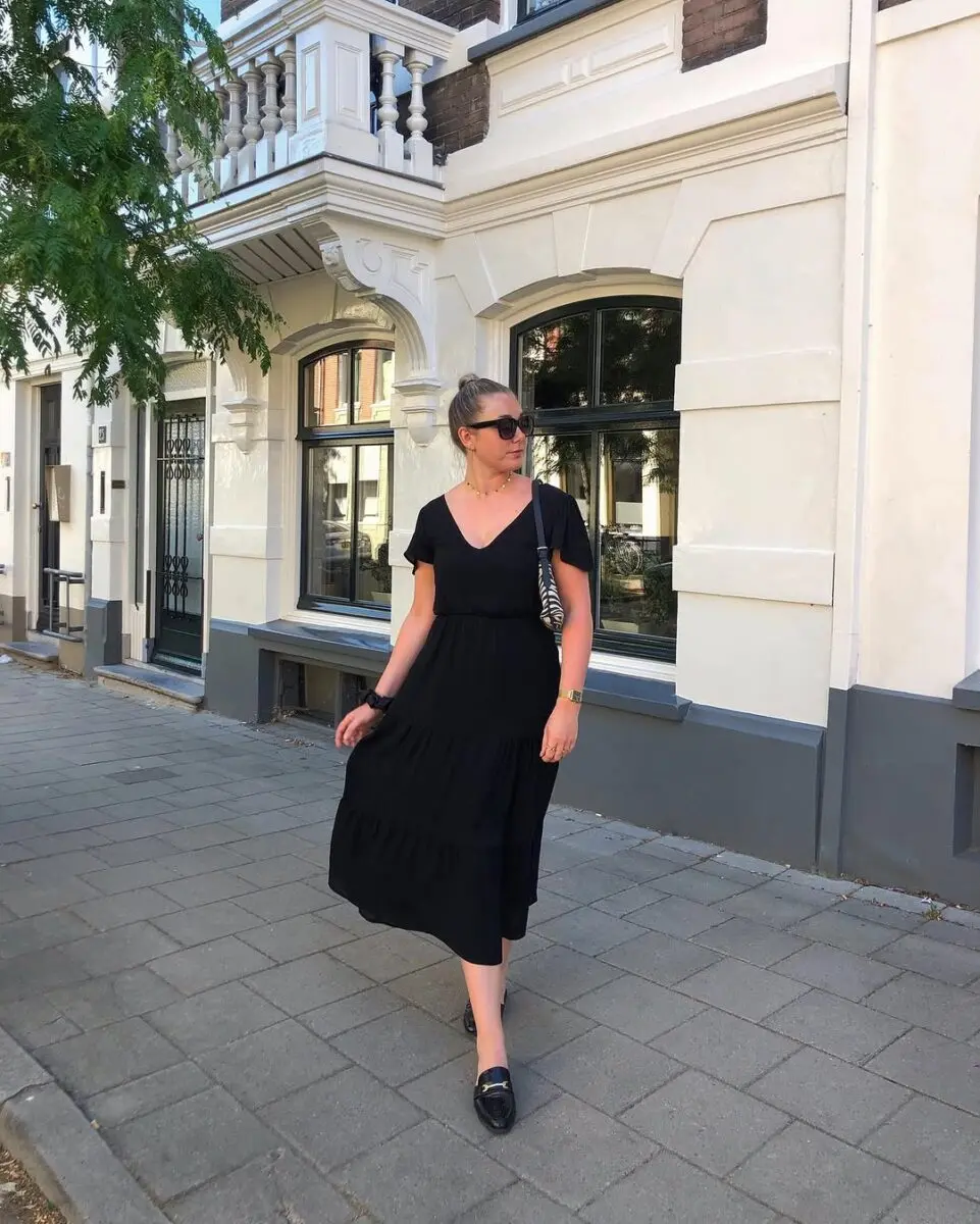 Effortless elegance in a black dress