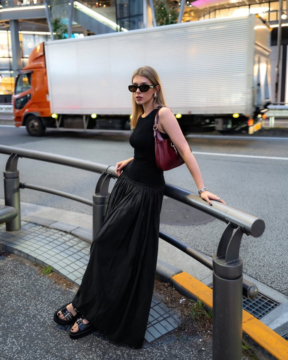 Chic Maxi Dress Styled for Urban Vibes