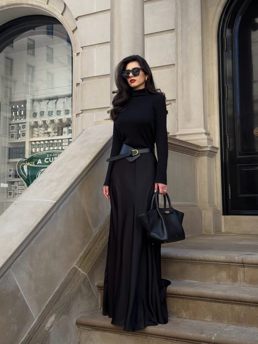 Sophisticated Black Dress Outfit for Chic Events