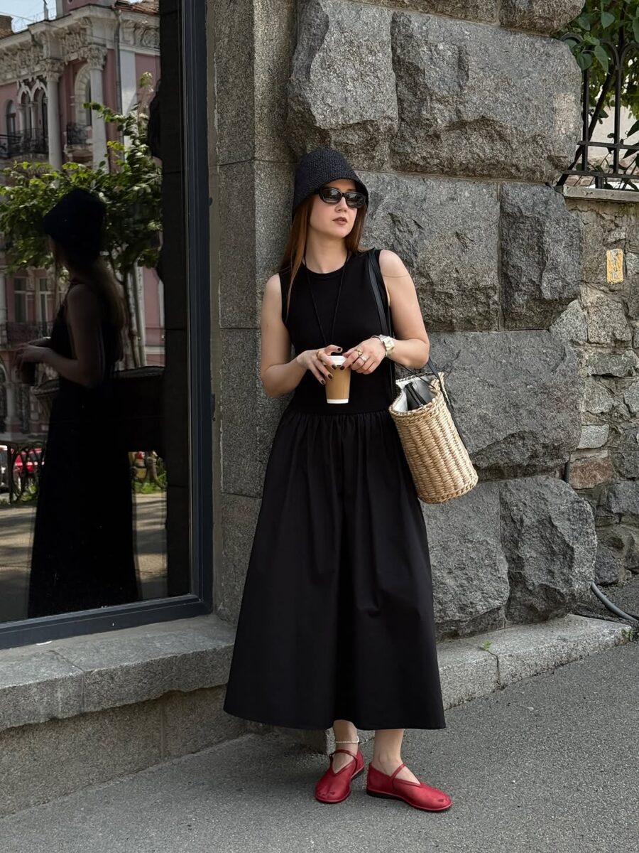 Chic Black Dress with Stylish Accessories