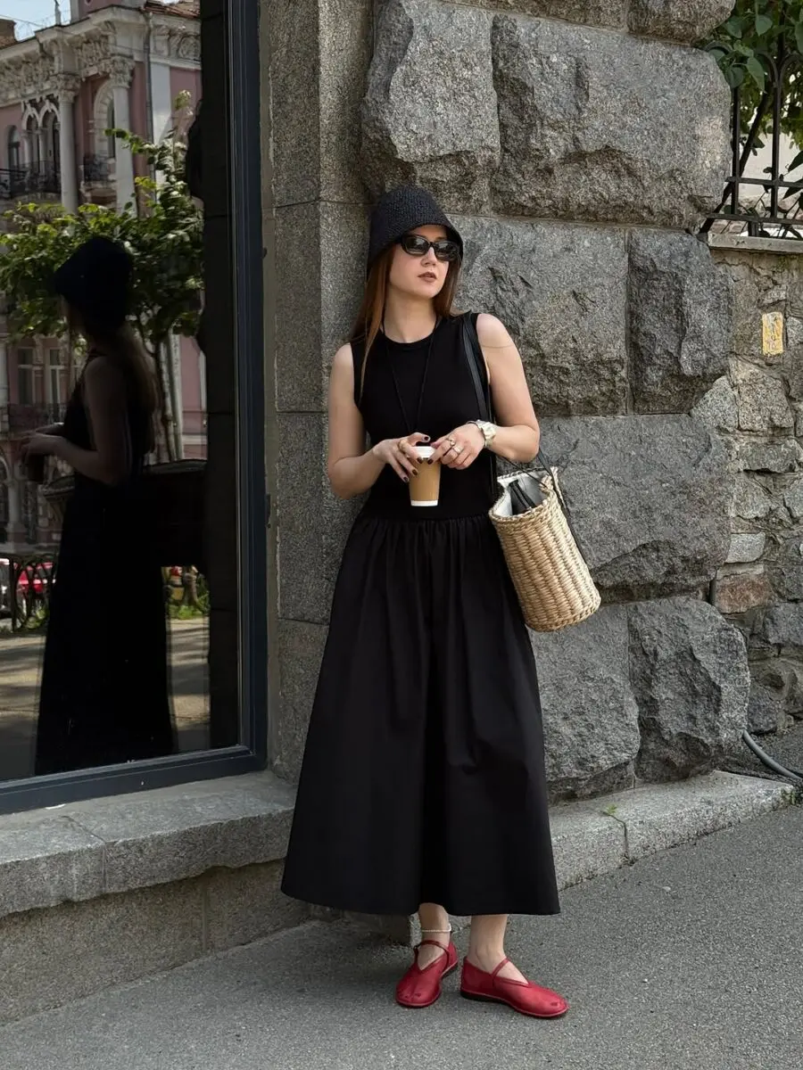 Chic Black Dress with Stylish Accessories