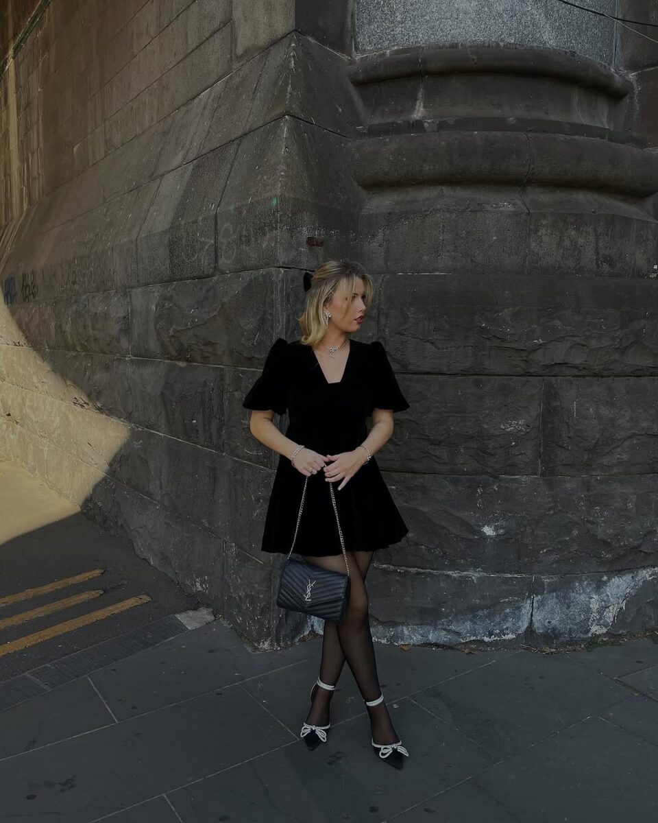 Chic black dress for stylish street vibes