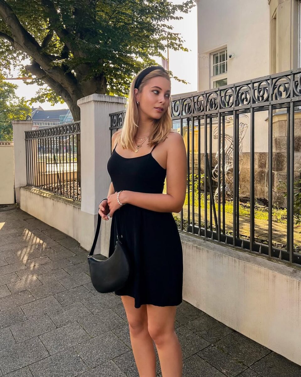 Effortlessly chic black dress for summer outings