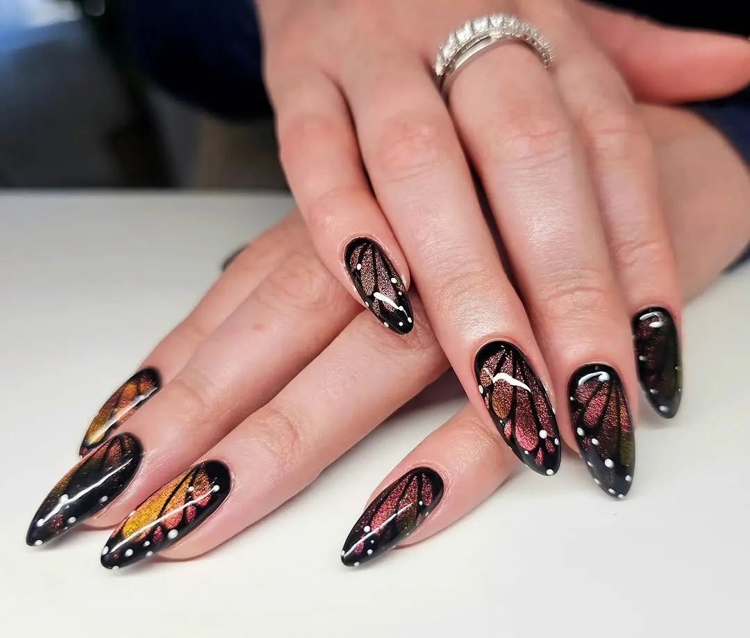 Stunning butterfly nail art with vibrant colors