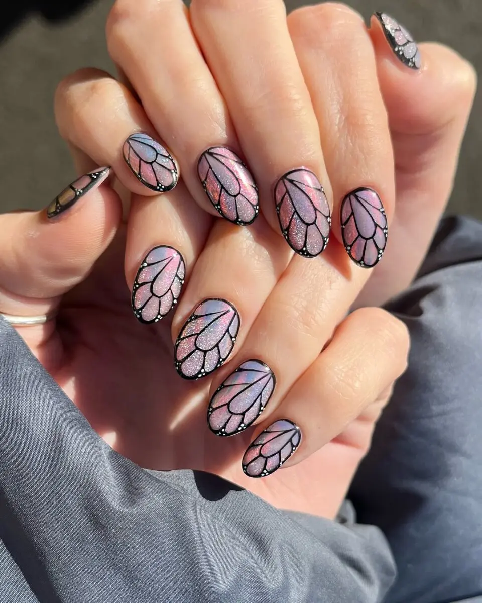 Gorgeous butterfly-inspired nail art design