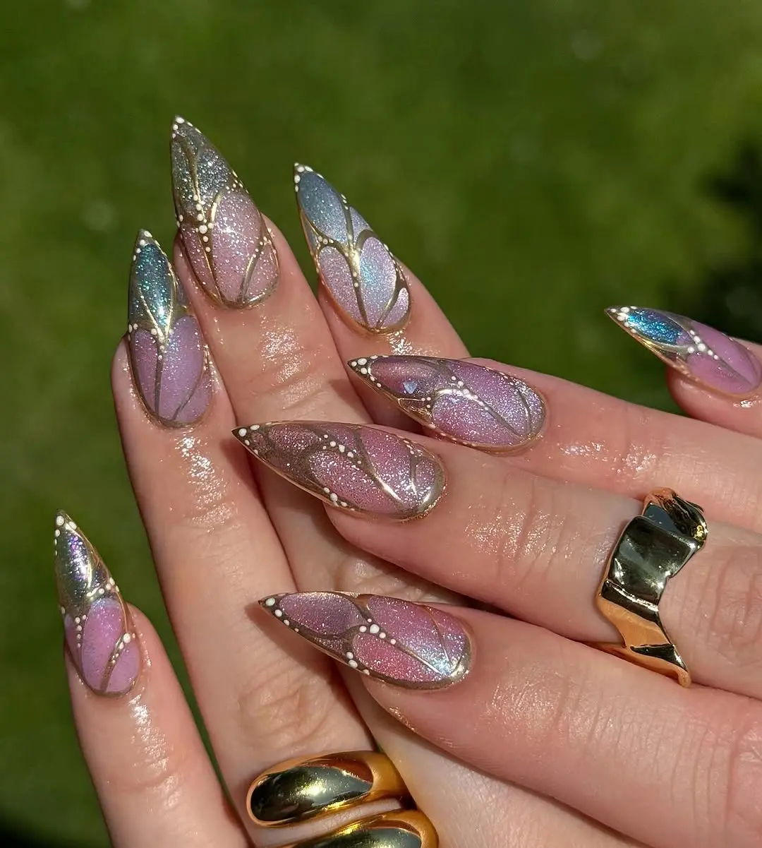Stunning butterfly-inspired nail art design