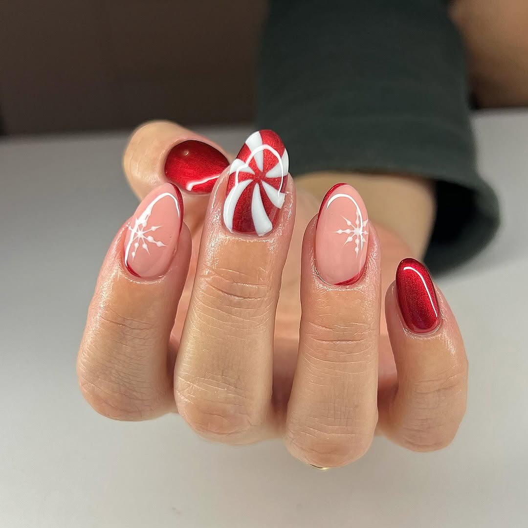 Festive Candy Cane Nail Art Inspiration