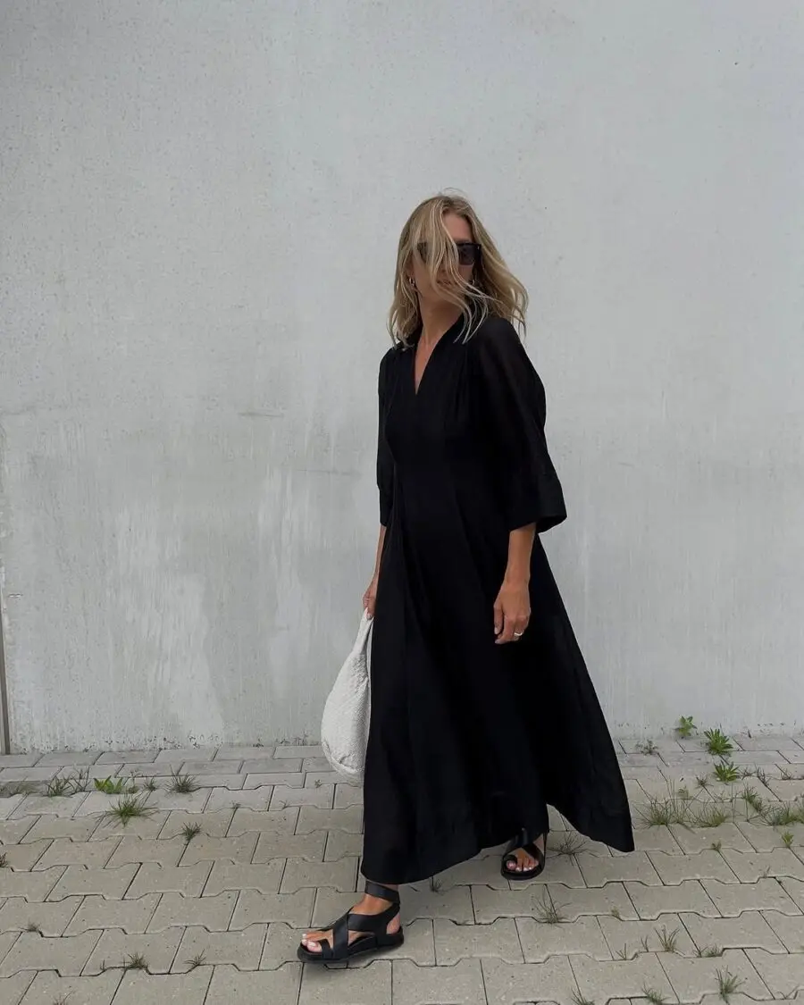 Effortless elegance with a black maxi dress
