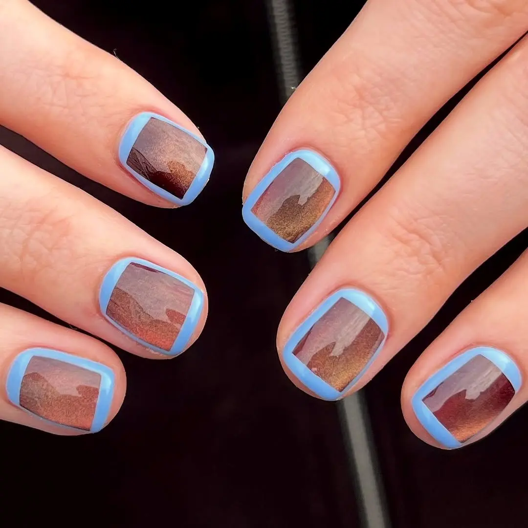 Stylish cat eye nails with bold colors