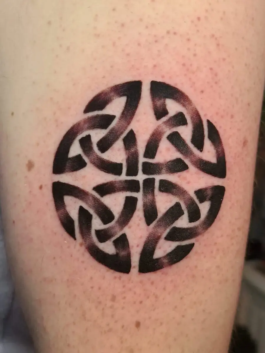 Intricate black ink Celtic circle design