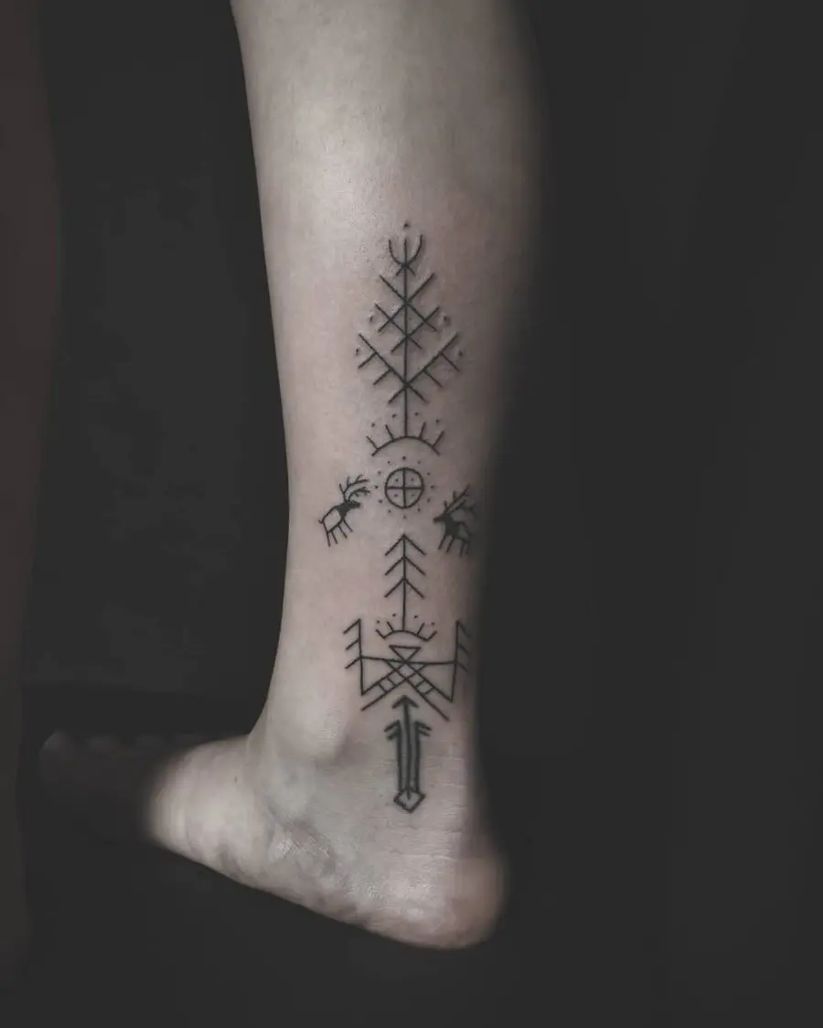 Intricate Celtic design tattoo on leg