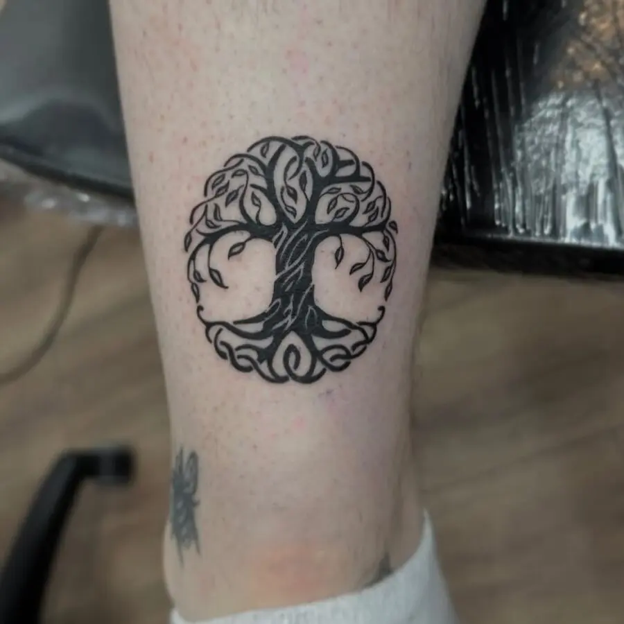 Symbolic Celtic tree tattoo with intricate design