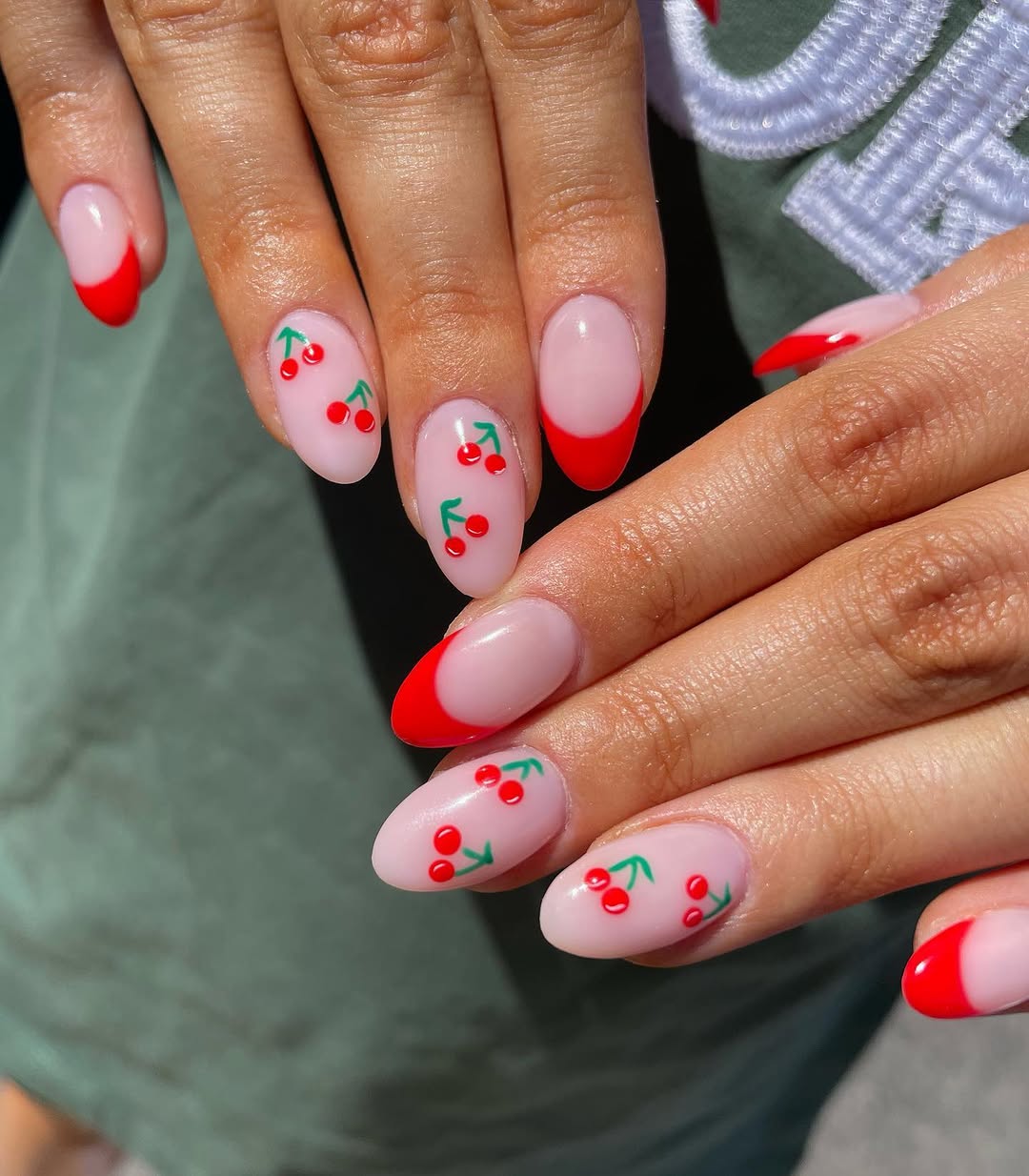 Charming cherry nail art for summer vibes