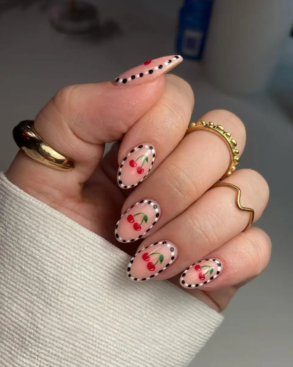 Charming Cherry Nail Art for a Fresh Look