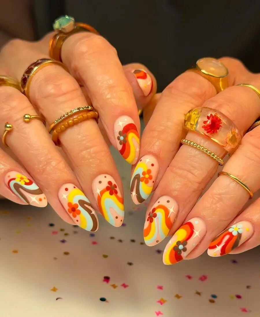 Vibrant Flower Nail Art for a Playful Look