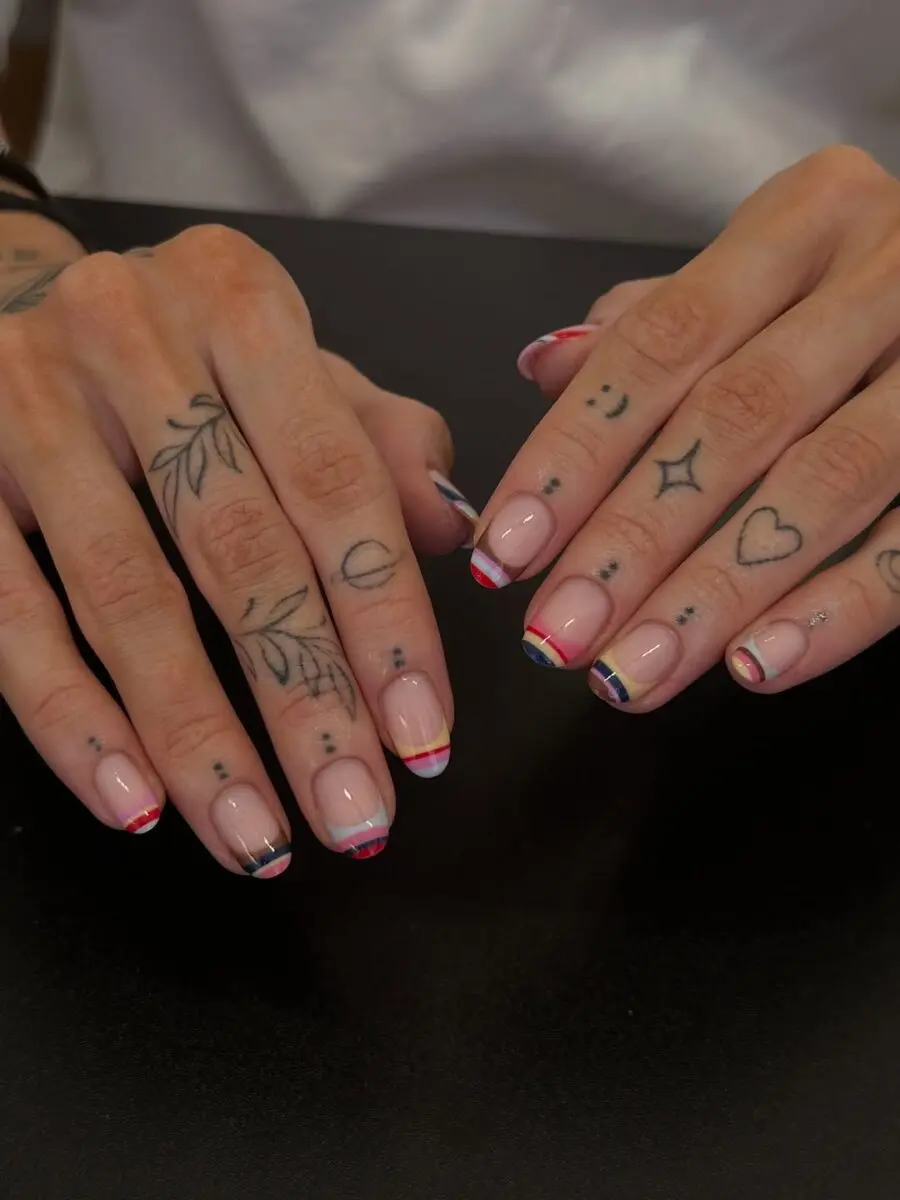 Chic and colorful French tip nail design