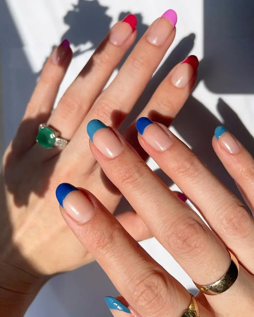 Vibrant and Playful French Tip Nail Styles