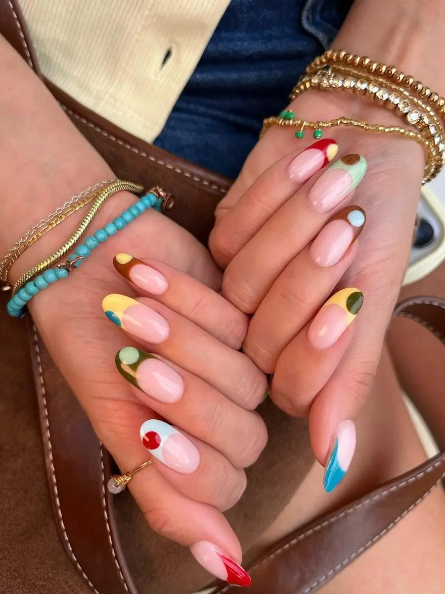 Vibrant colors meet playful nail design