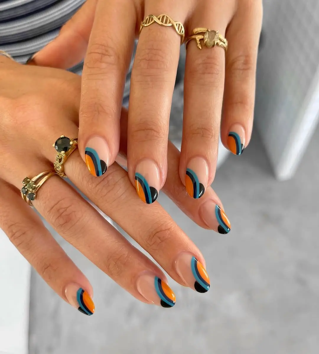 Chic and Colorful French Tip Design