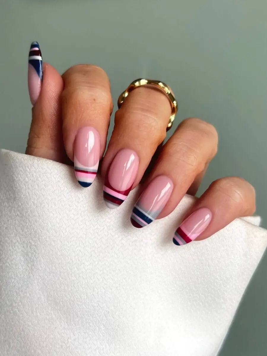 Chic colorful French tip nail design inspiration