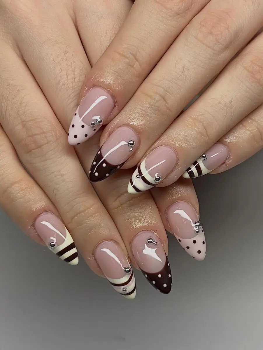 Chic coquette nails with playful designs