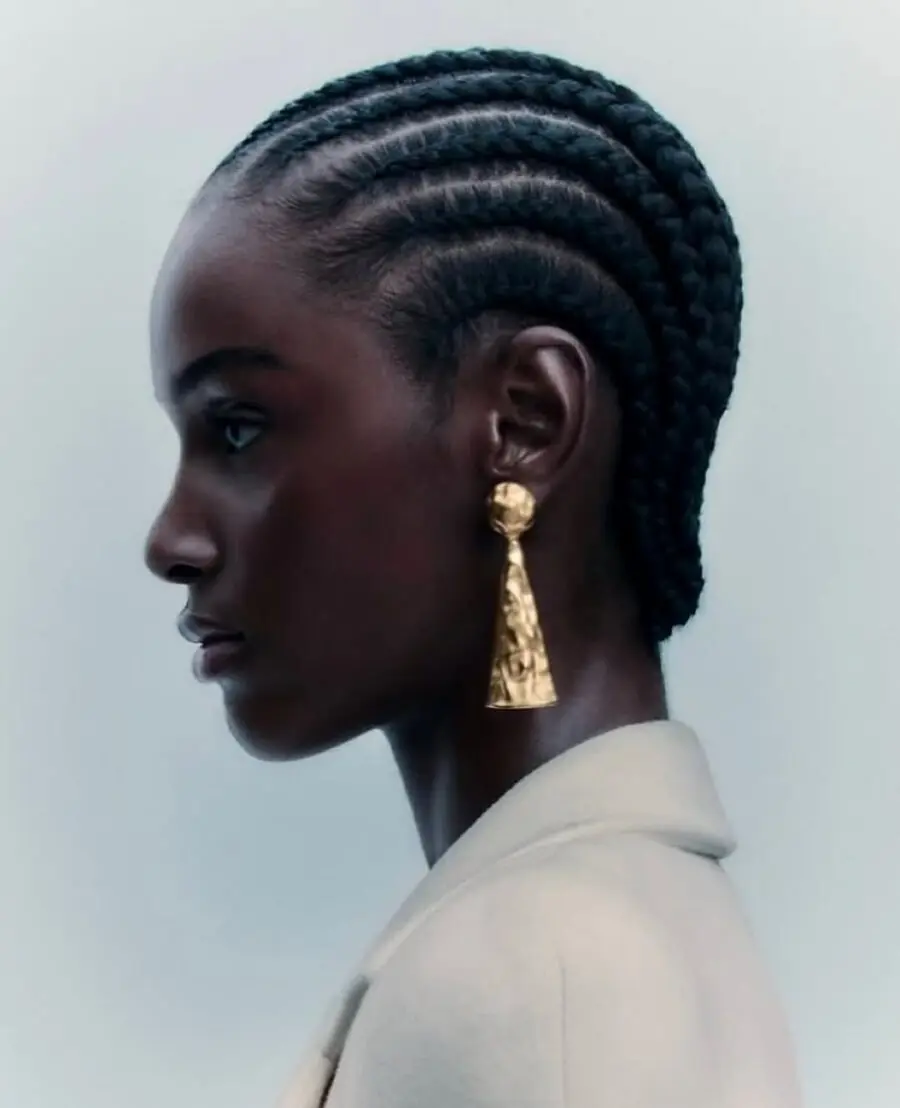 Sleek Cornrows with an Elegant Touch