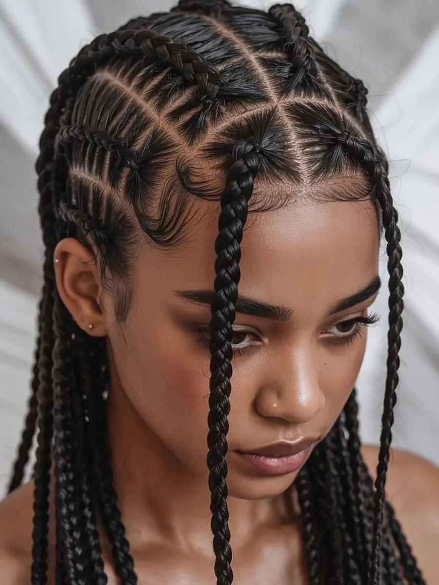 Stylish cornrows with intricate braiding patterns