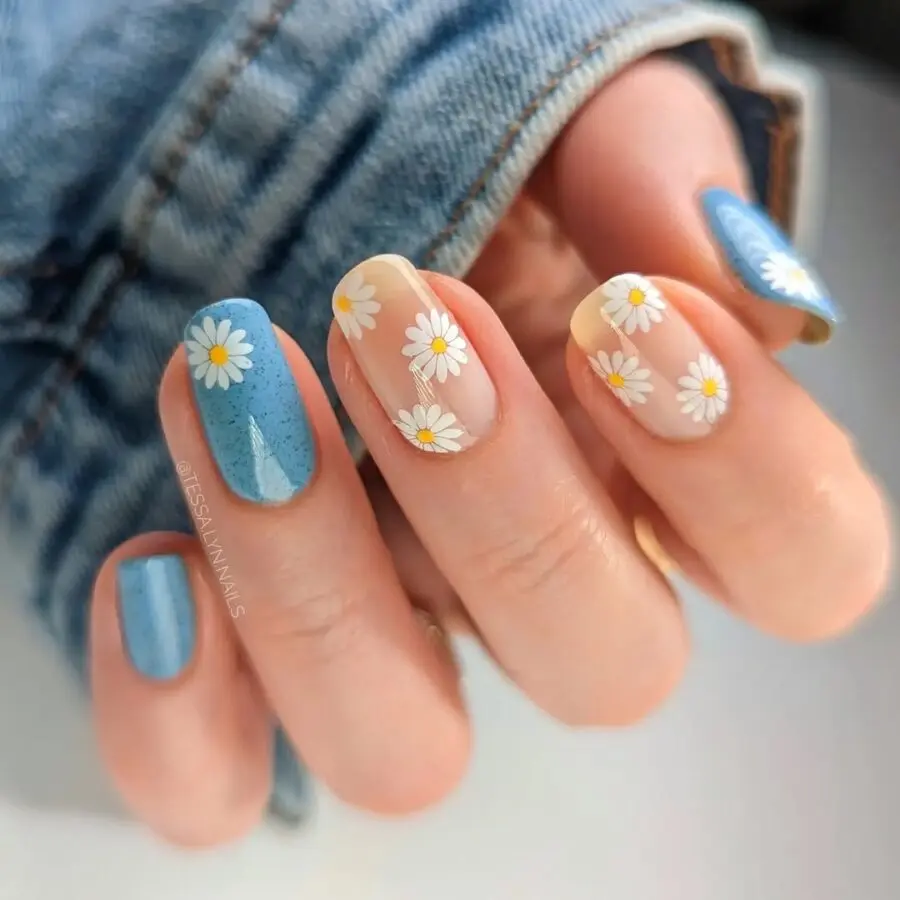 Bright daisy nail art for a fresh look