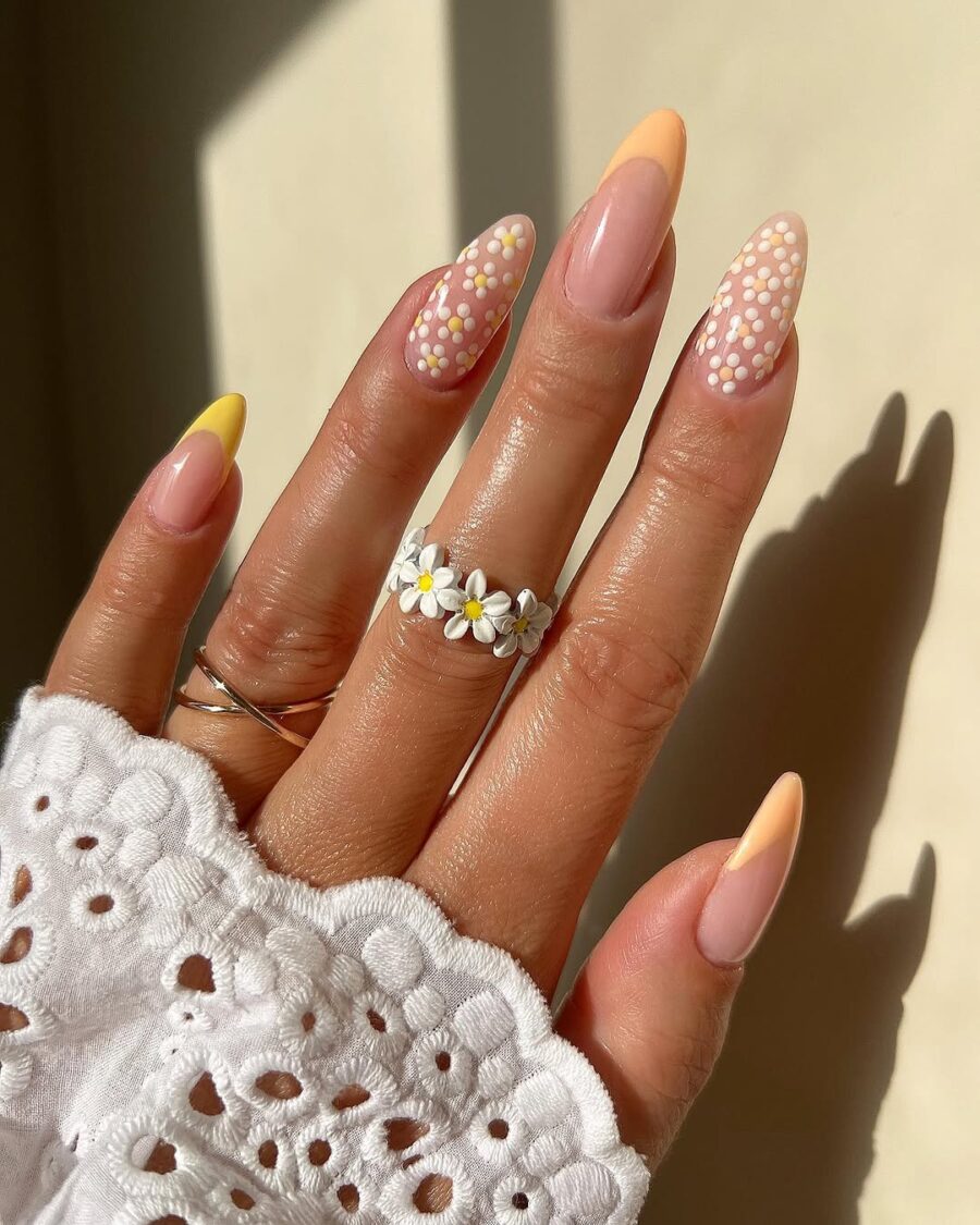 Charming daisy nail art for spring vibes
