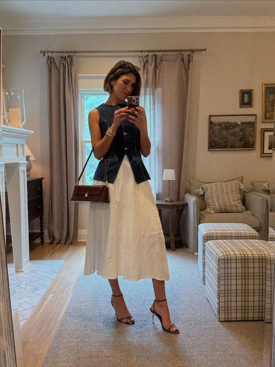 Stylish Luncheon Outfit with a Denim Twist