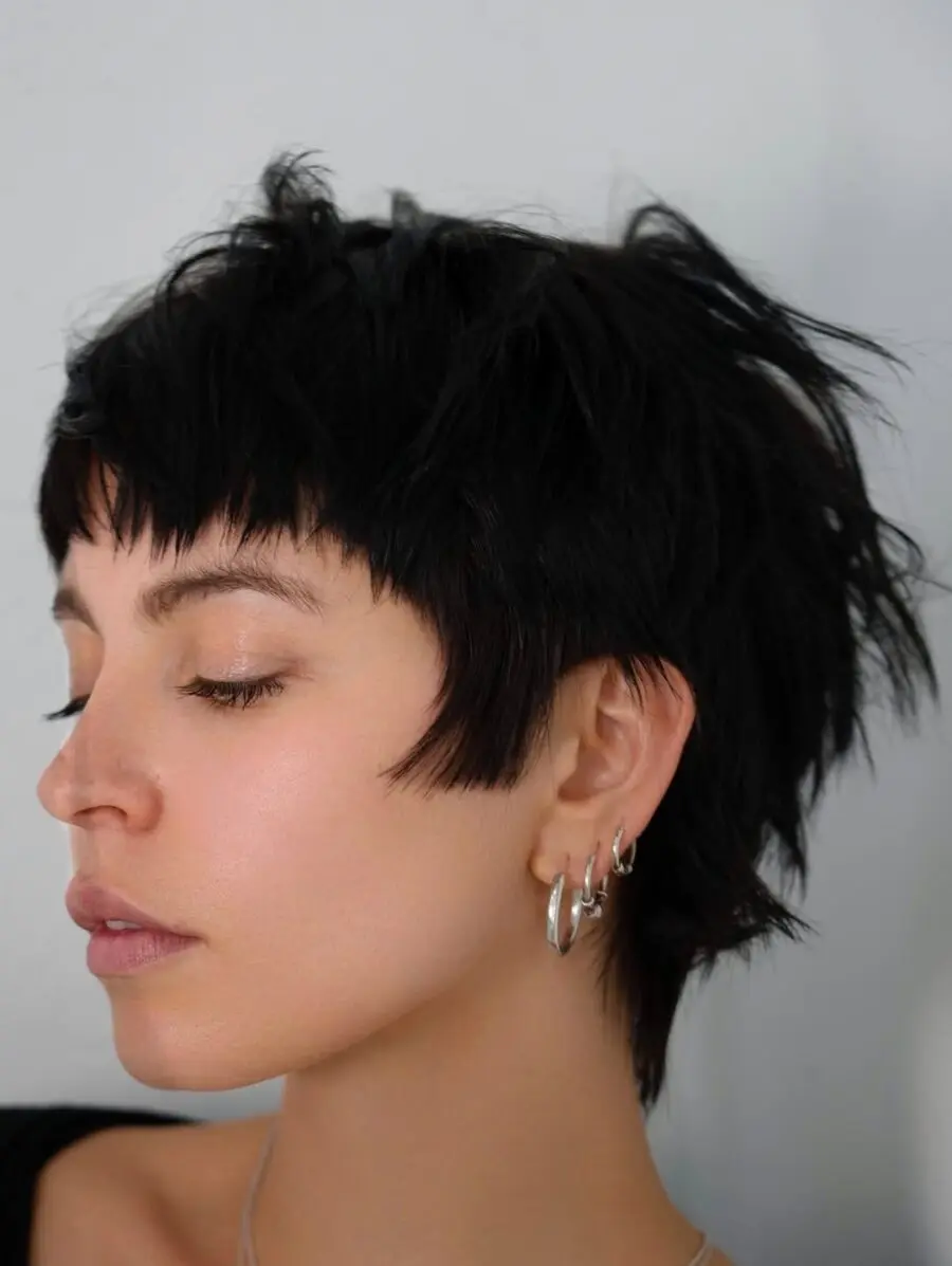 Edgy short hairstyle with textured layers