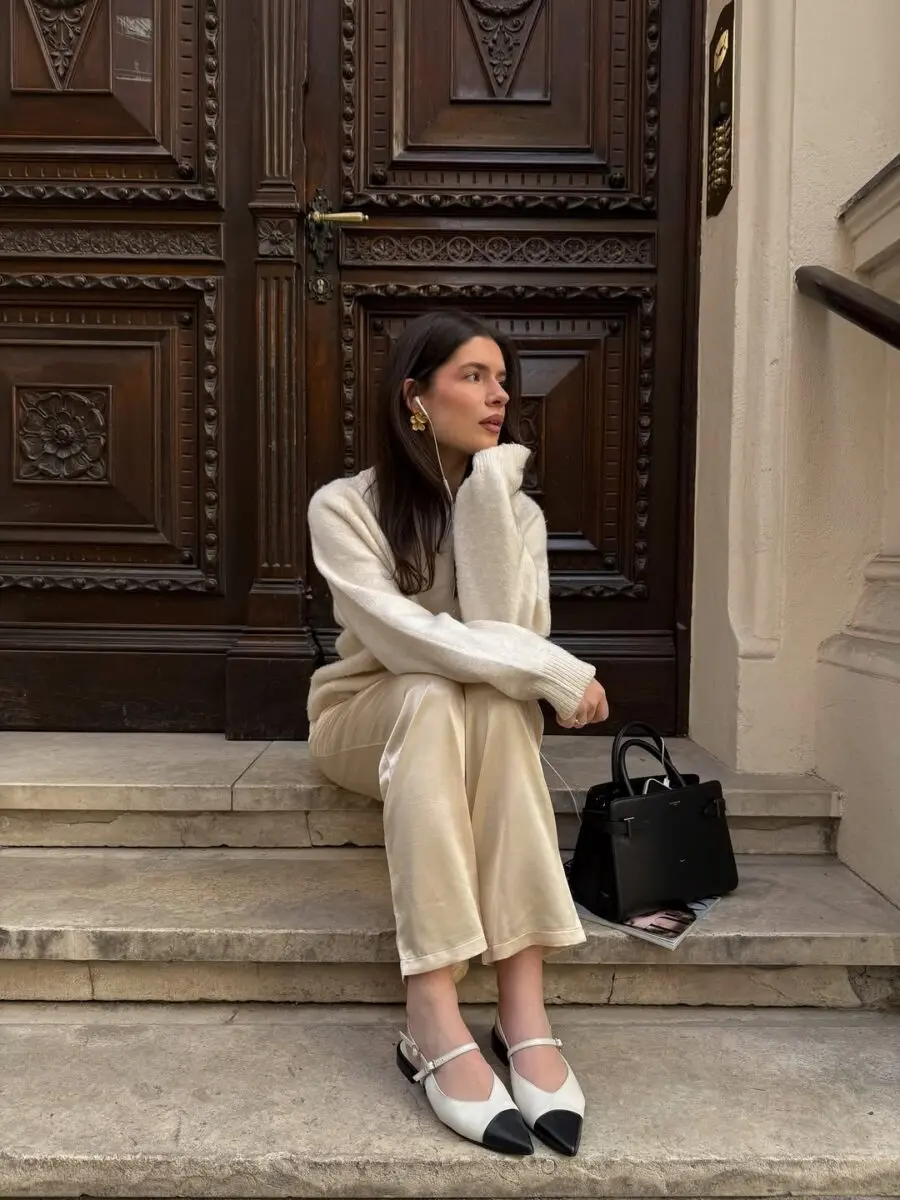 Chic neutral ensemble for a stylish luncheon.