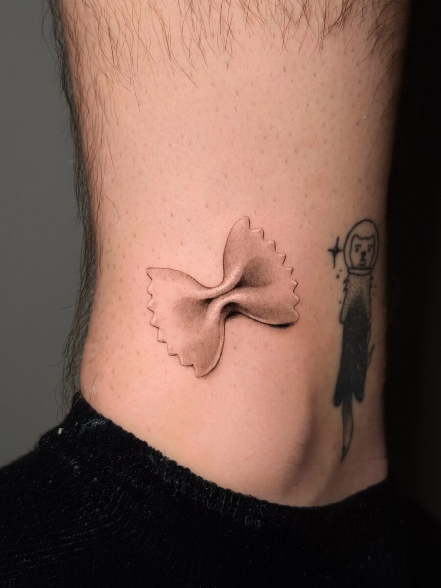 Elegant farfalle tattoo for pasta lovers