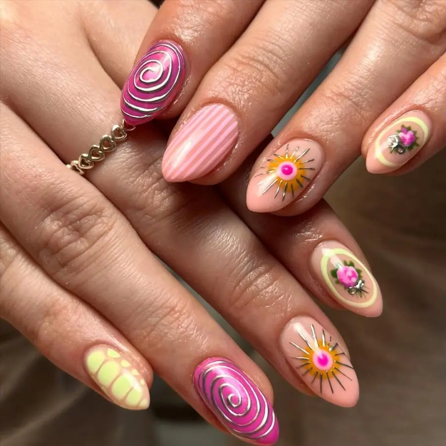 Vibrant Flower Nail Art Designs for Spring