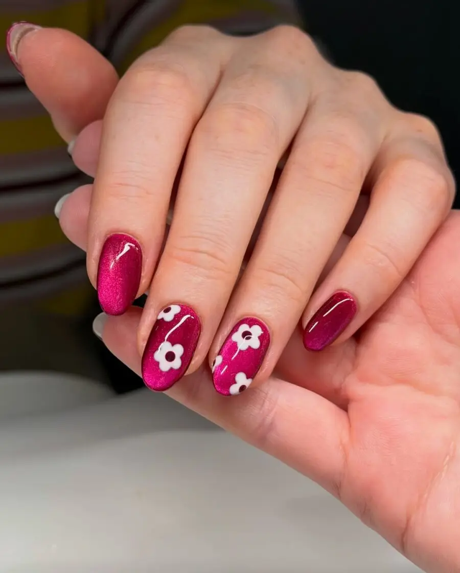 Chic pink flower nail art for vibrant vibes