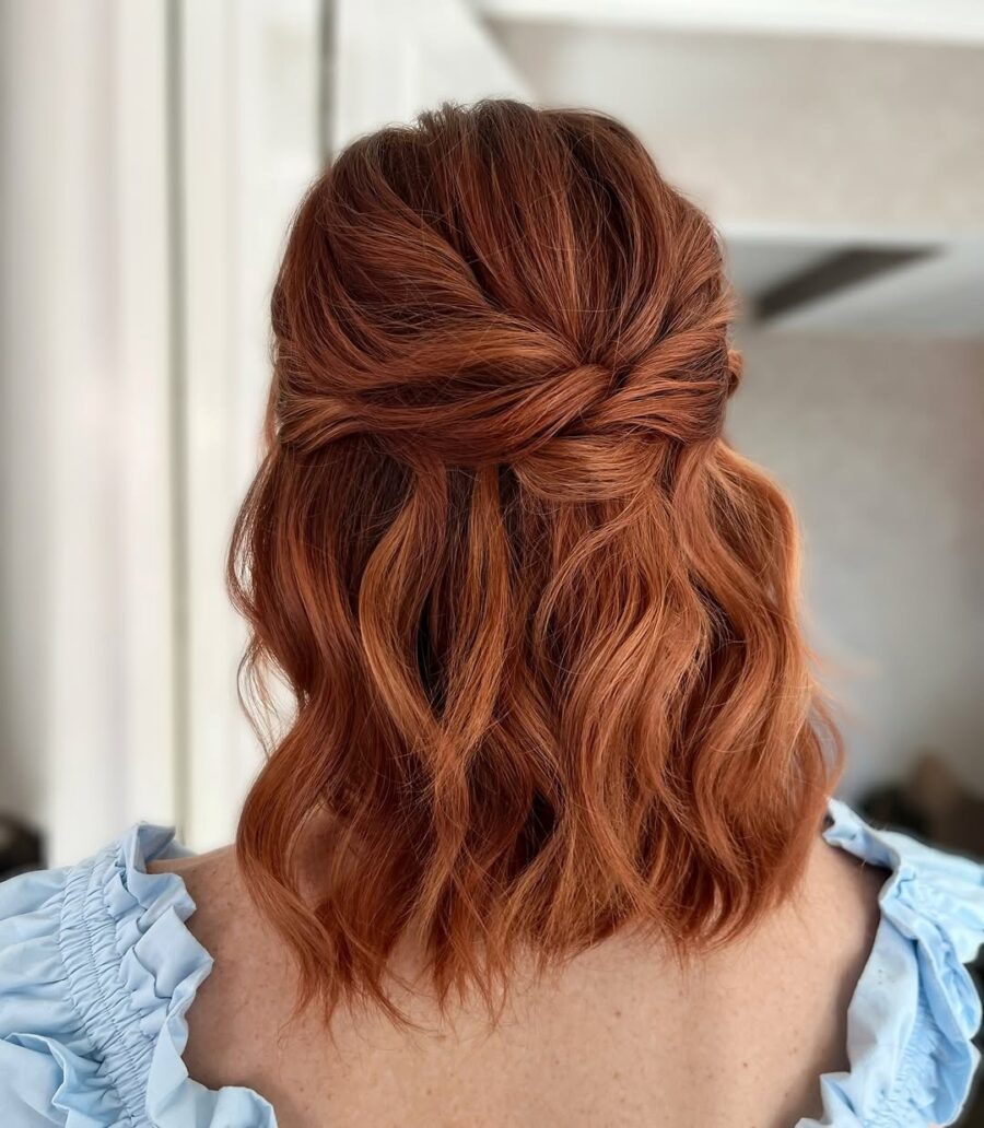 Elegant half-up twist for formal occasions