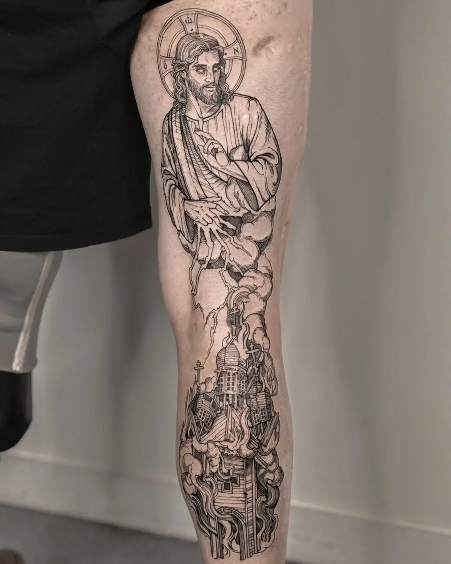 Intricate Jesus Tattoo for Bold Statement