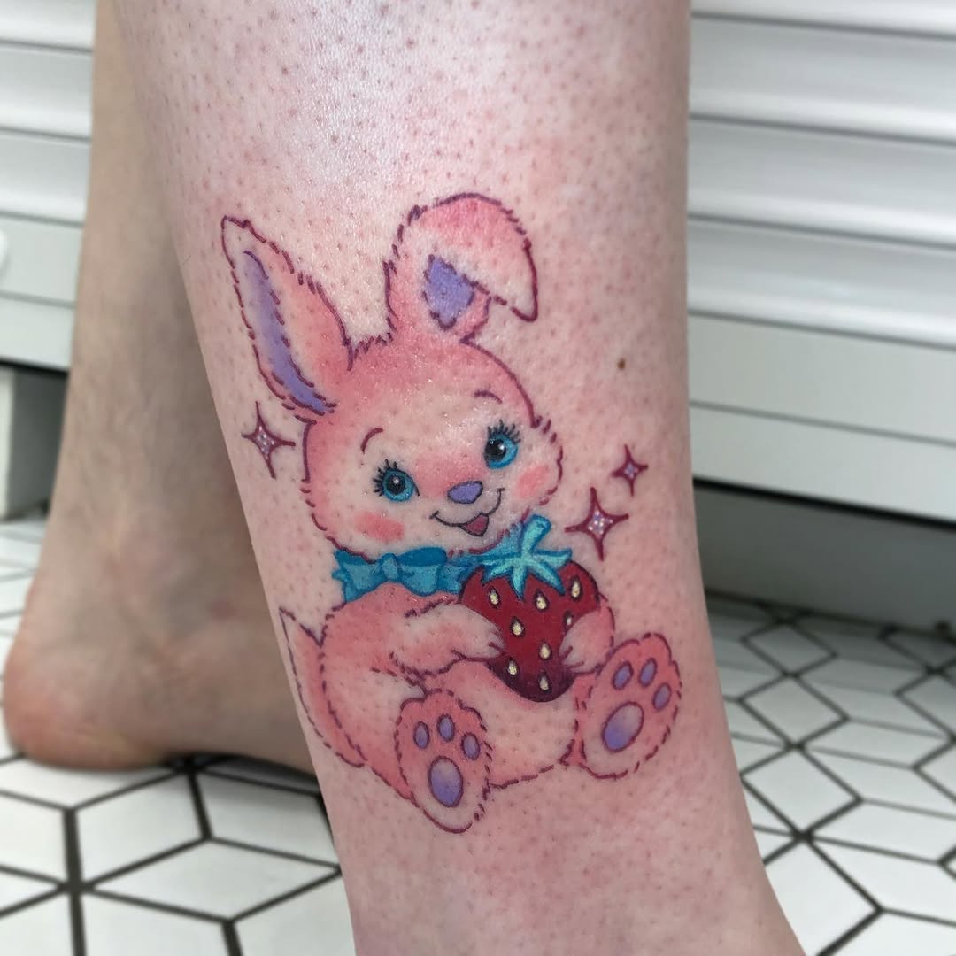 Cute bunny tattoo brings playful vibes