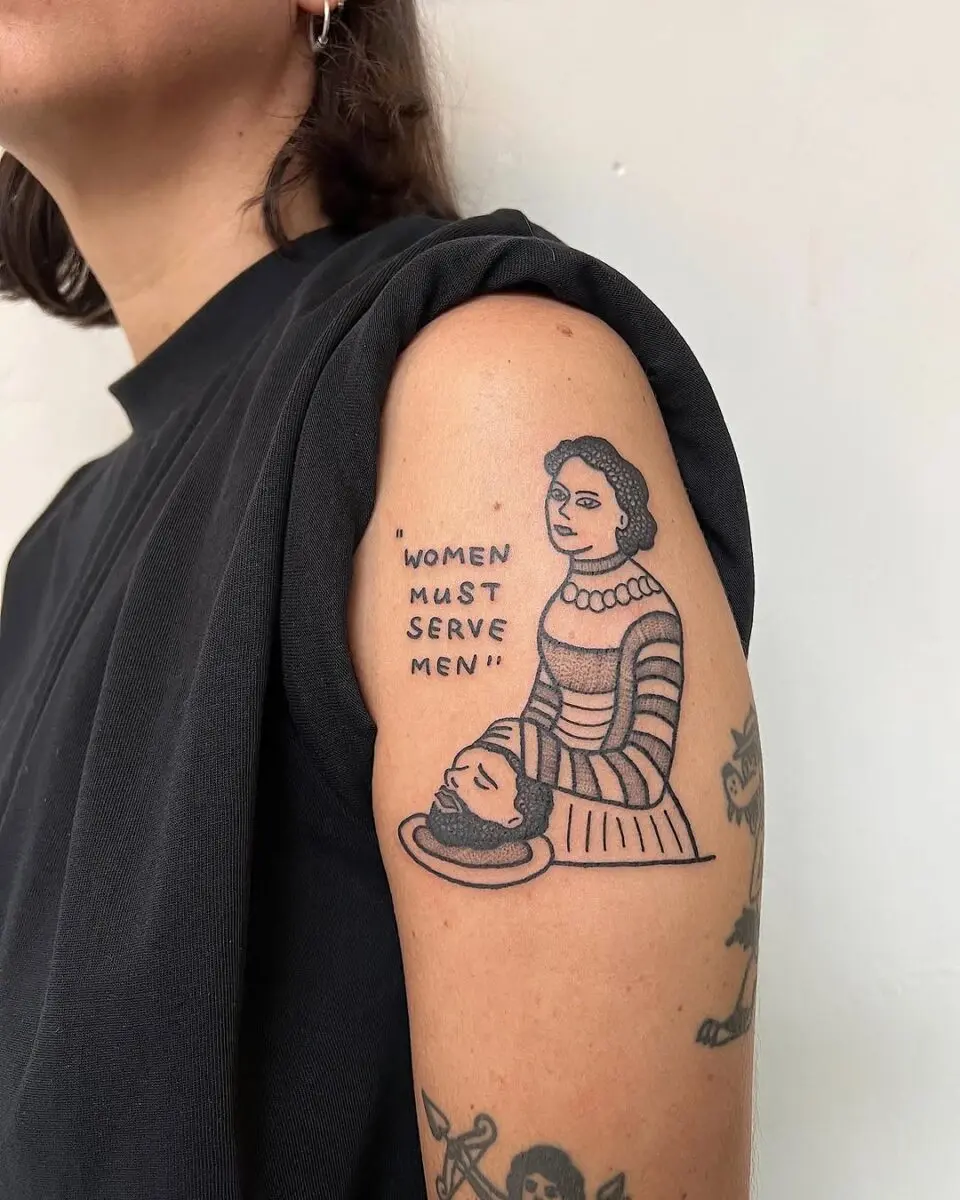 Bold statement piece on gender roles in tattoos