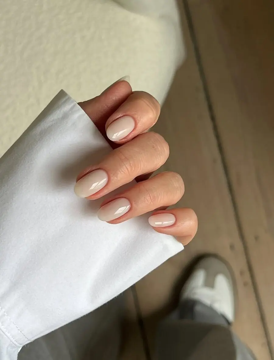 Elegant milky nails with a fresh vibe