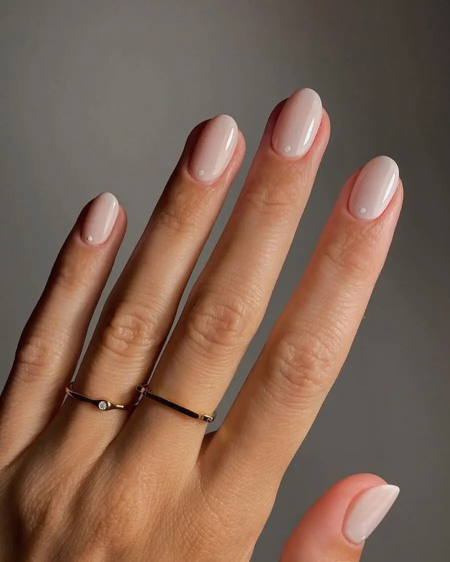 Elegant milky nails with glossy finish