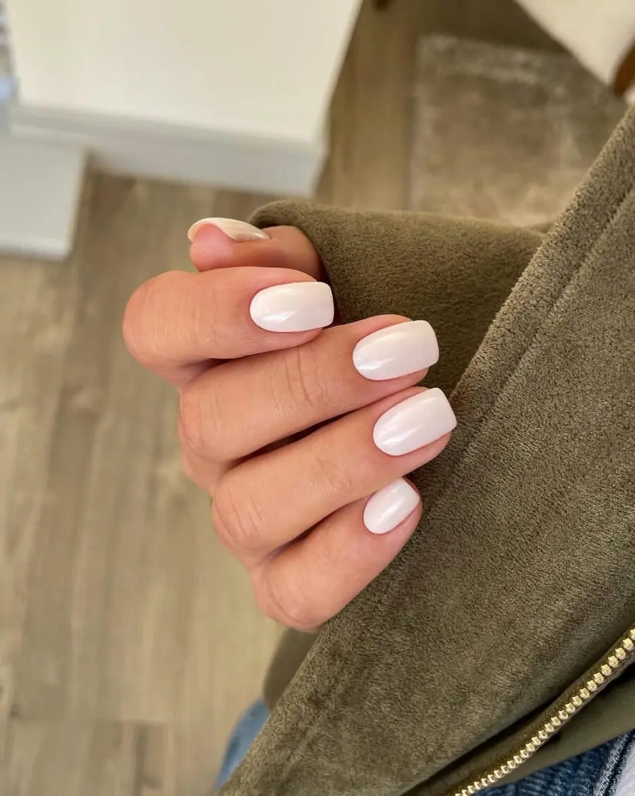 Chic and Elegant Milky Nail Design