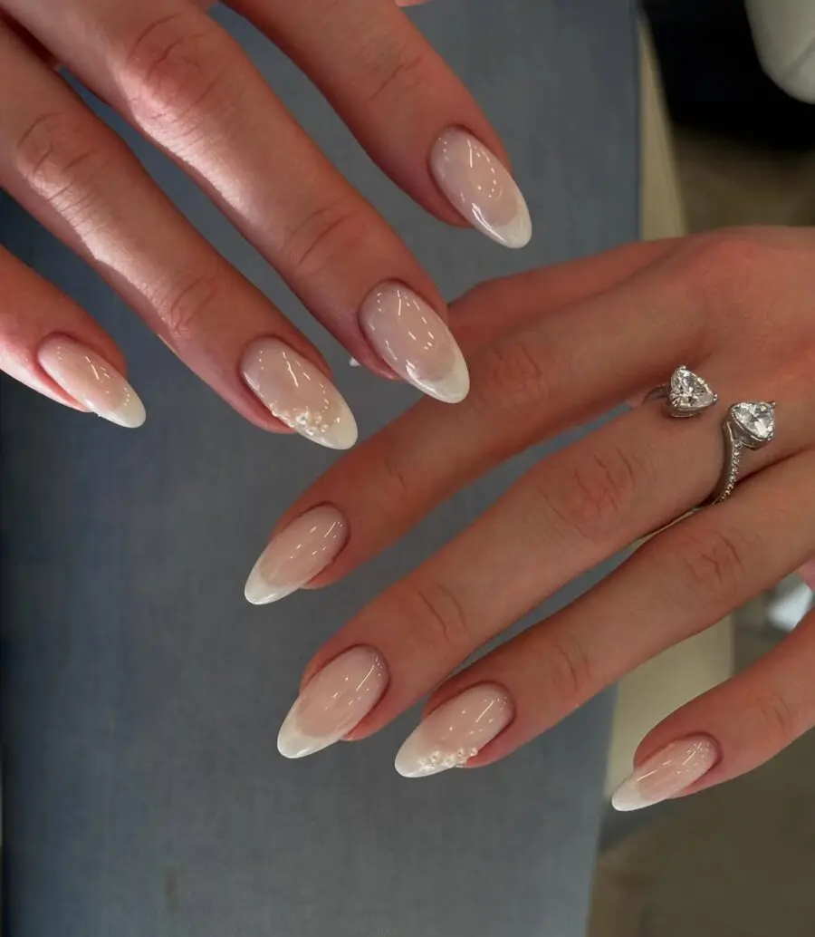 Elegant milky French tip nail design