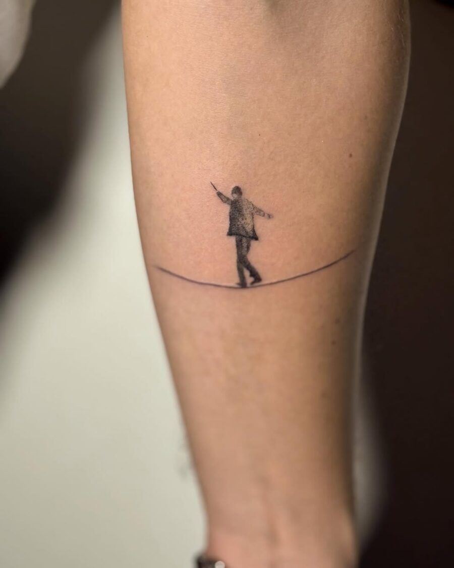 A minimalist tattoo symbolizing balance and mindfulness.