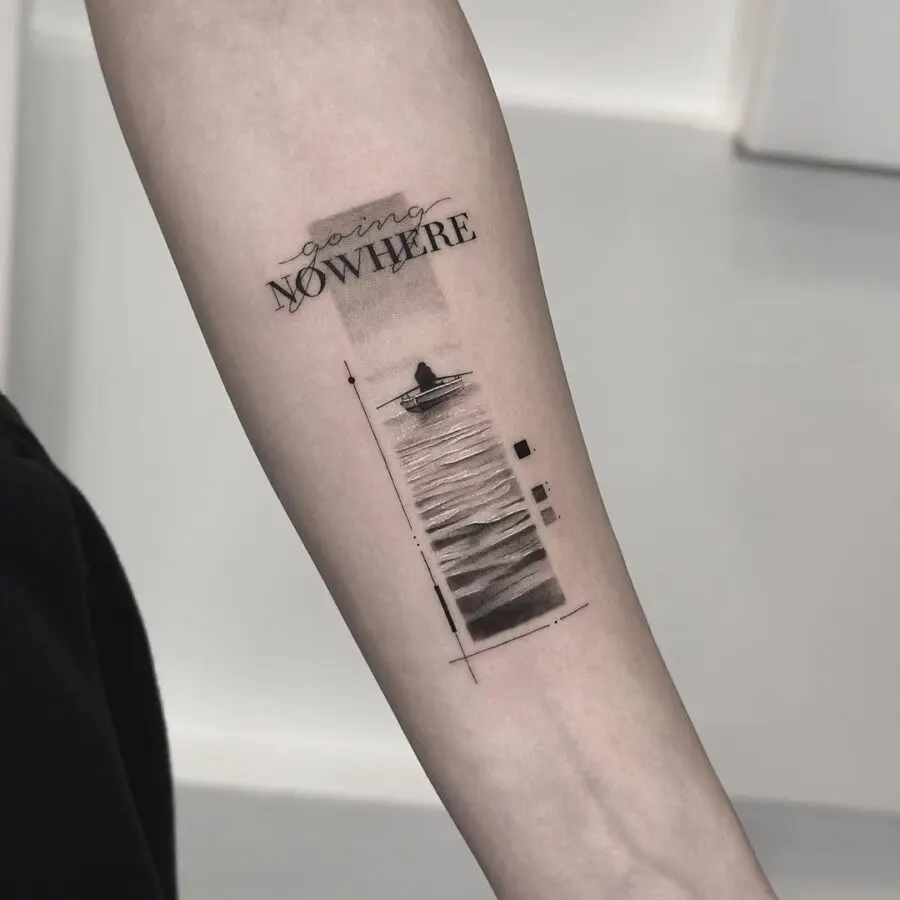 Serene tattoo capturing tranquility and introspection.