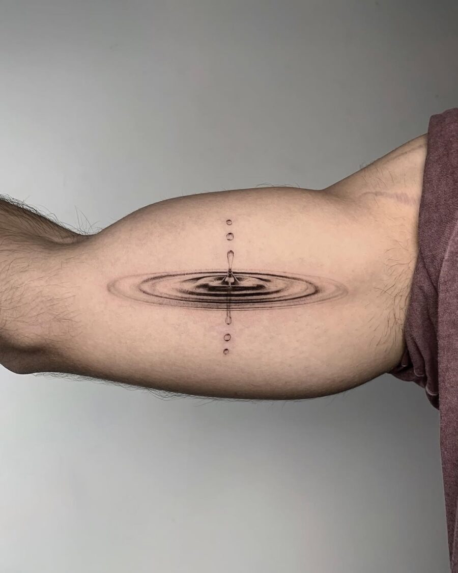 Symbolic water drop tattoo for mindfulness