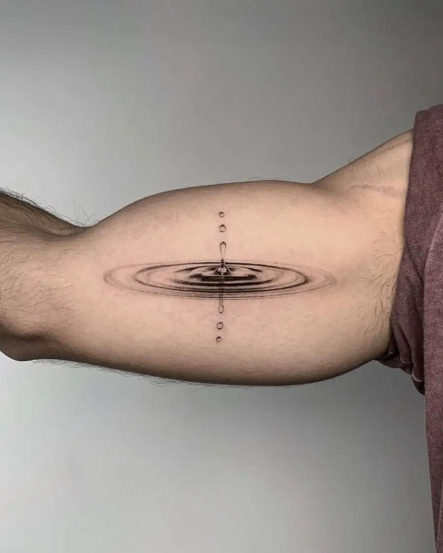 Symbolic water drop tattoo for mindfulness