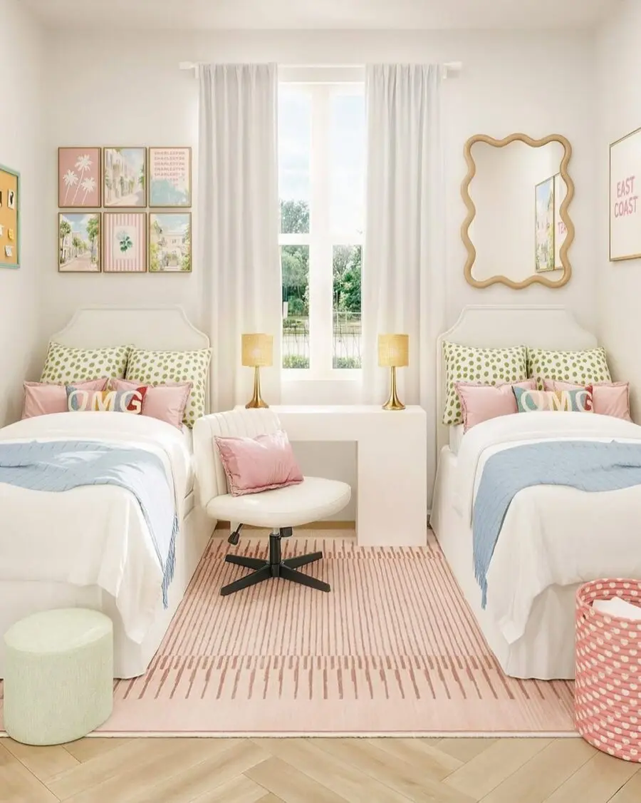 Chic and Bright Minimalist Dorm Room Aesthetic