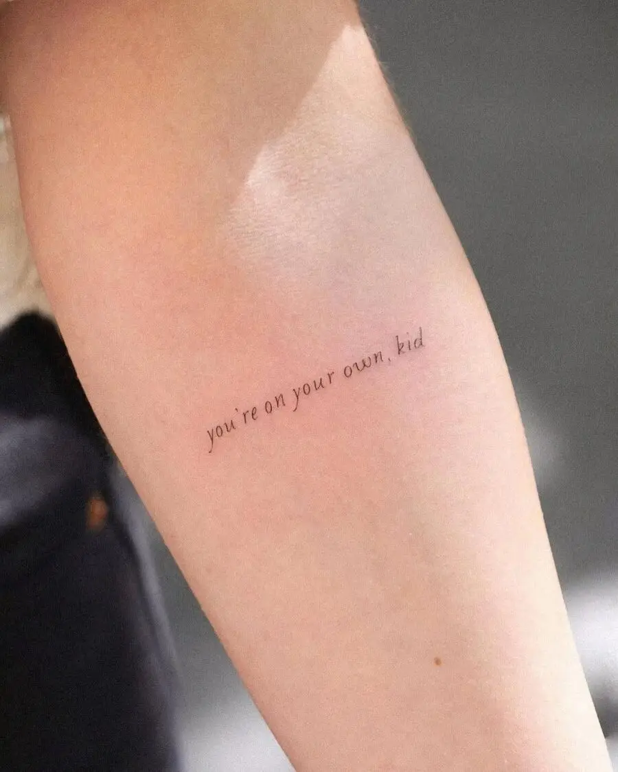 Inspiring mantra tattoo for self-discovery.